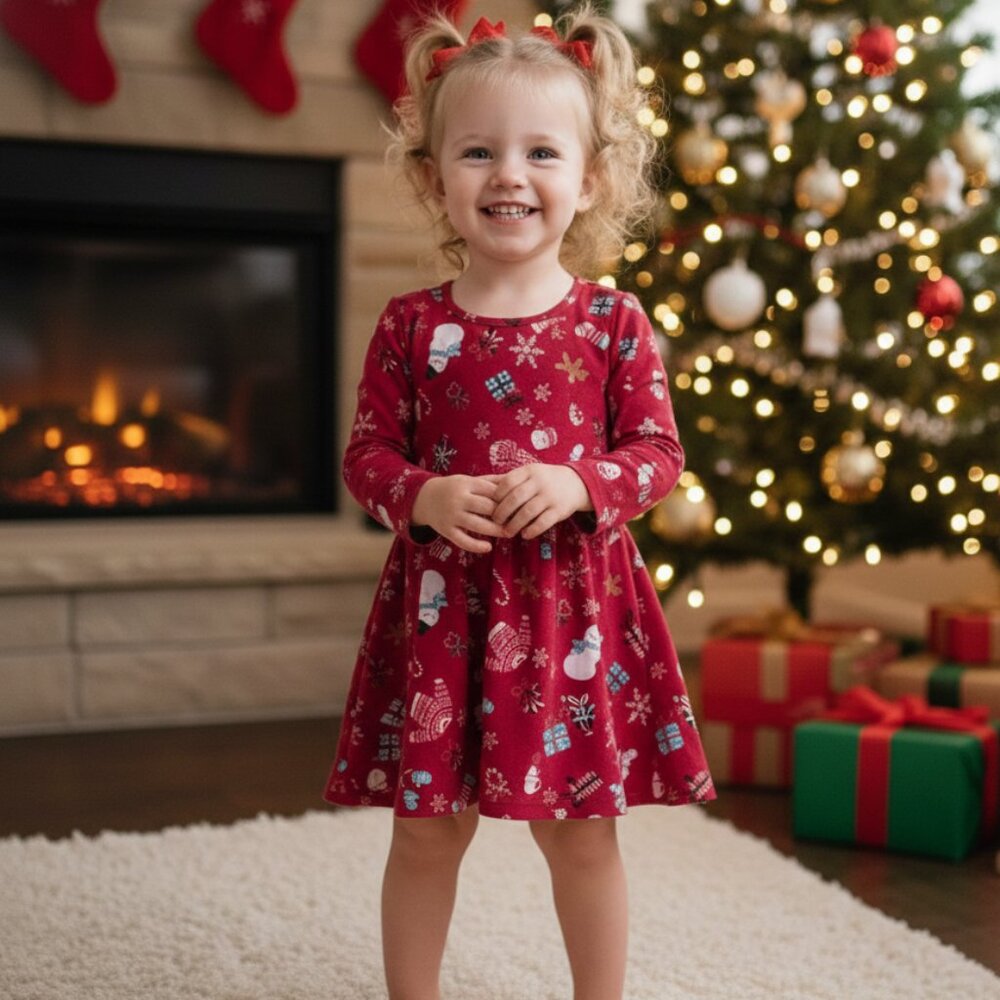 ⭐ Children's Place Holiday Christmas Knit Dress Size 3T